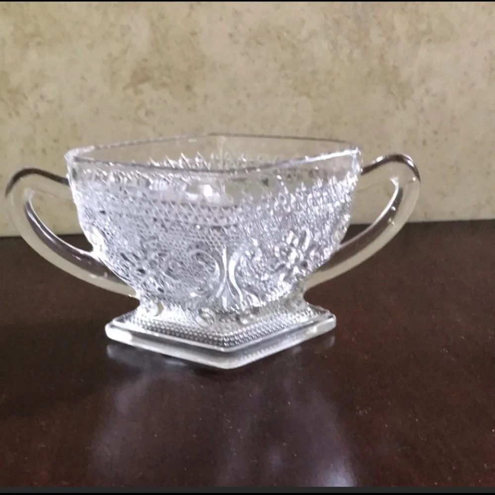 Indiana Glass Vintage Tiara Daisy Sugar Cream Set